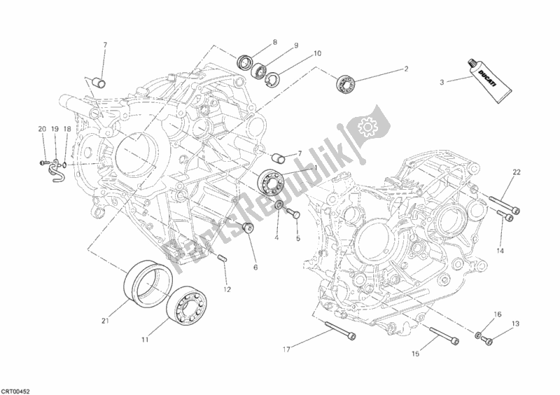 All parts for the Crankcase Bearings of the Ducati Streetfighter S 1100 2012